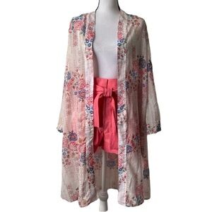 Jorja Floral Robe Sheer Size Small